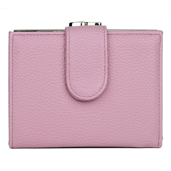 Julia Buxton Women's Pebble Vegan Leather Lexington Wallet, Dusty Rose
