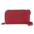 thumbnail image 1 of Julia Buxton Women's Pebble Vegan Leather RFID Ultimate Double Zip Organizer, Red, 1 of 1