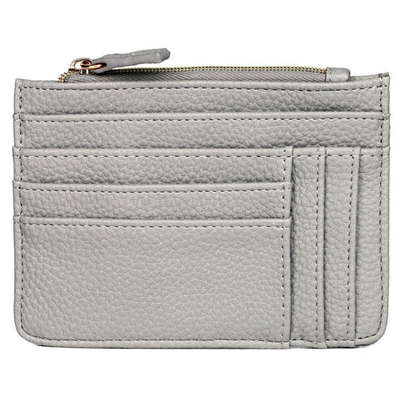 Julia Buxton Women's Pebble Vegan Leather Slot Coin Case, Grey