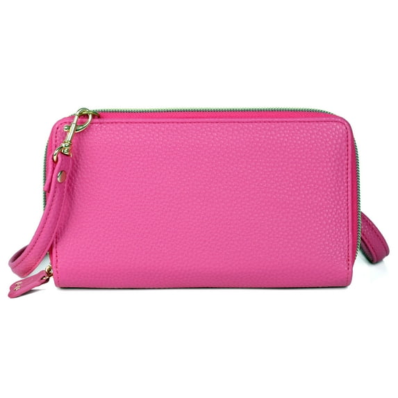 Julia Buxton Women's Pebble Vegan Leather Ultimate Organizer, Fuchsia