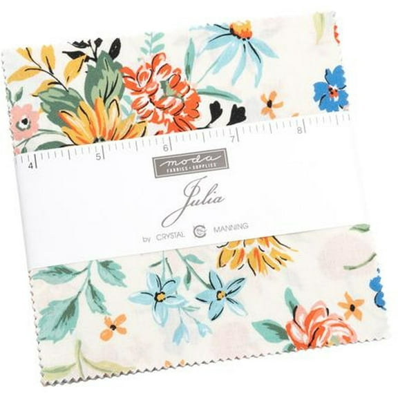 Julia Charm Pack by Crystal Manning; 42 - 5" Precut Fabric Quilt Squares