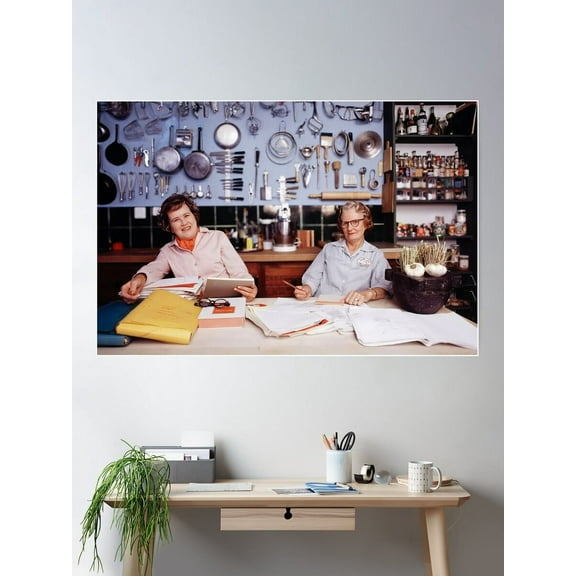 Julia Child And Simone Beck: Mastering The Art Of French Cooking, 1961 Poster Wall Art, Modern Wall Decor For Living Room Bedroom, 12x18 UNFRAMED