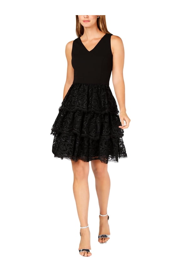 Womens Tiered Mini Party Dress