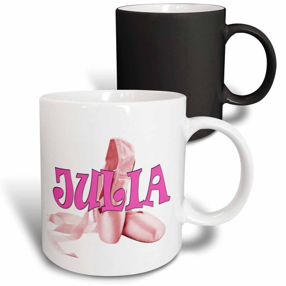 3drose, Julia. Pink Ballet Shoes., 11oz Magic Transforming Mug