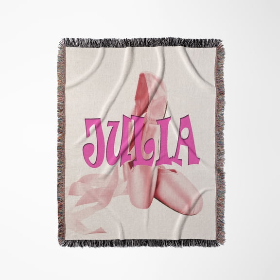 Julia. Pink Ballet Shoes. Ballerina. , Woven Blanket