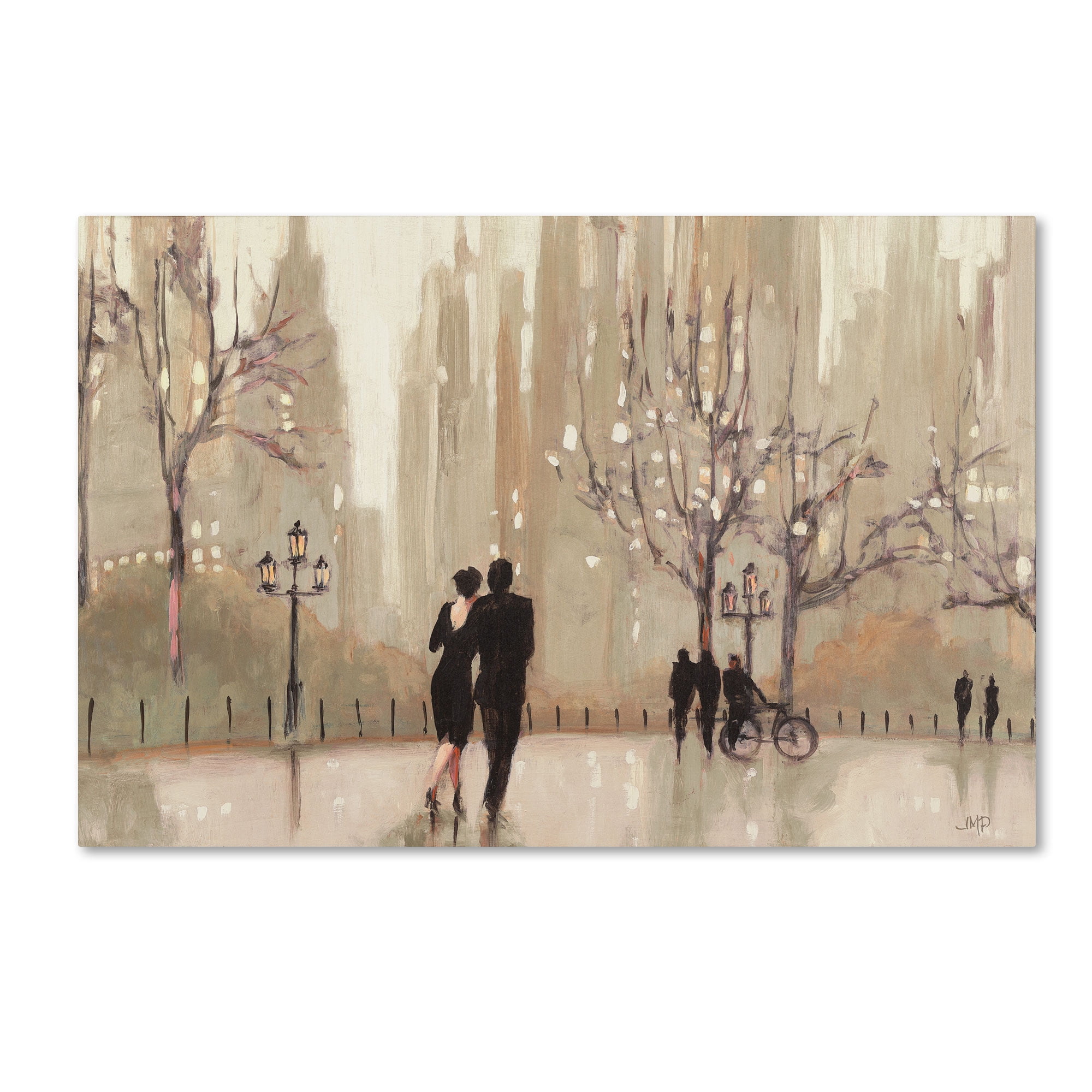 Julia Purinton Evening Stroll Neutral Canvas Landscape Art, 30" x 47"