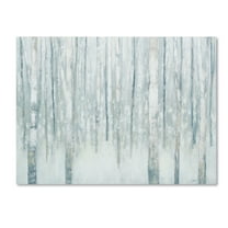 Julia Purinton 'Birches in Winter Blue Gray' Canvas Art