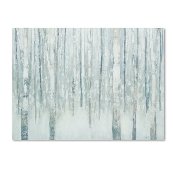 Julia Purinton 'Birches in Winter Blue Gray' Canvas Art