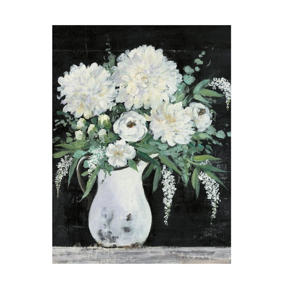 Julia Purinton 'Late Summer Bouquet I Black Crop' Canvas Art