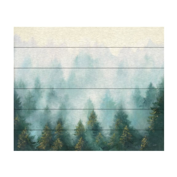 Julia Purinton 'Misty Forest' Wood Slat Art 18x22
