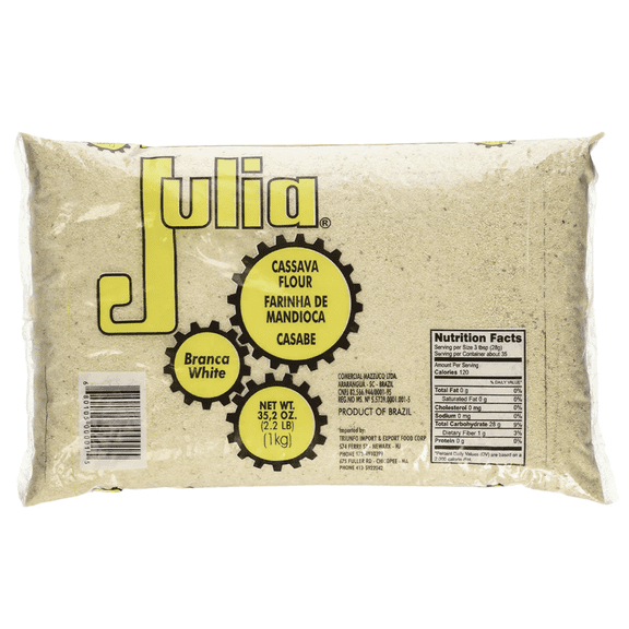 Julia White Manioc Flour 35.2 oz | Pack of 2 | Farinha de Mandioca Branca