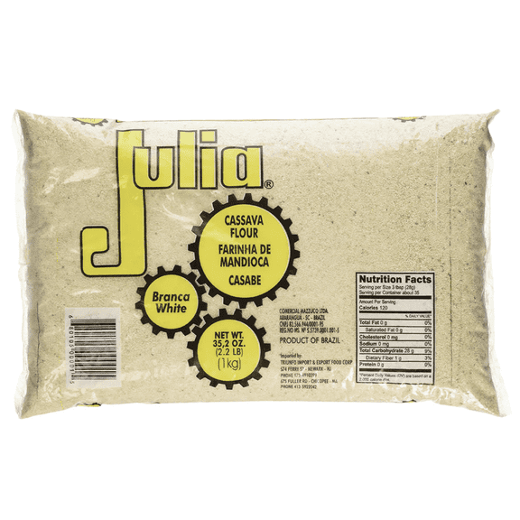Julia White Manioc Flour 35.2 oz | Pack of 2  | Farinha de Mandioca Branca