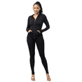 thumbnail image 1 of Julia by LoveJ Women's Seamless Zip-Up Hoodie Jacket & Leggings Set (2-Piece), Black, S/M, 1 of 6