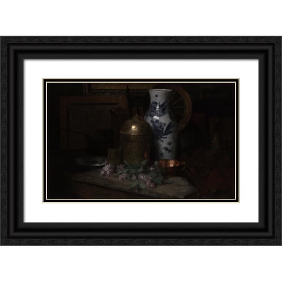 Julian Alden Weir 14x11 Black Ornate Wood Framed Double Matted Museum Art Print Titled: Still Life in The Studio (ca. 1878-80)