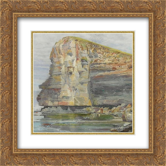 Julian Ashton 2x Matted 20x20 Gold Ornate Framed Art Print 'Terrigal Headland, New South Wales '