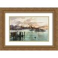 thumbnail image 1 of Julian Ashton 2x Matted 24x18 Gold Ornate Framed Art Print 'Circular Quay, Sydney ', 1 of 2