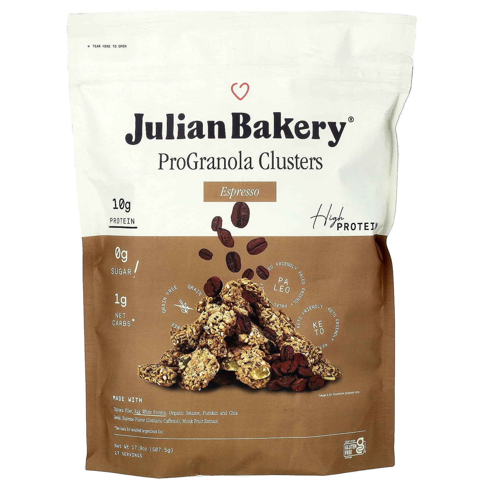 プログラノーラ　エスプレッソ ProGranola®（プログラノーラ）、エスプレッソクラスター、255g（9オンス）