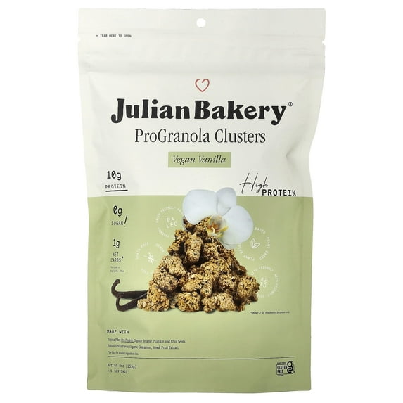 Julian Bakery, ProGranola, Vegan Vanilla Cluster, 9 oz (255 g) Pack of 4