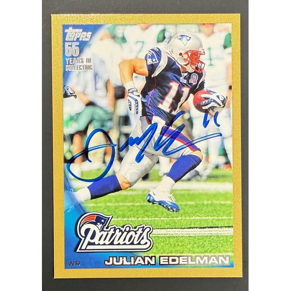 Julian Edelman 2010 Topps Gold Signed Football Rookie Card #325 Auto JSA COA 1419/2010 #WC301565