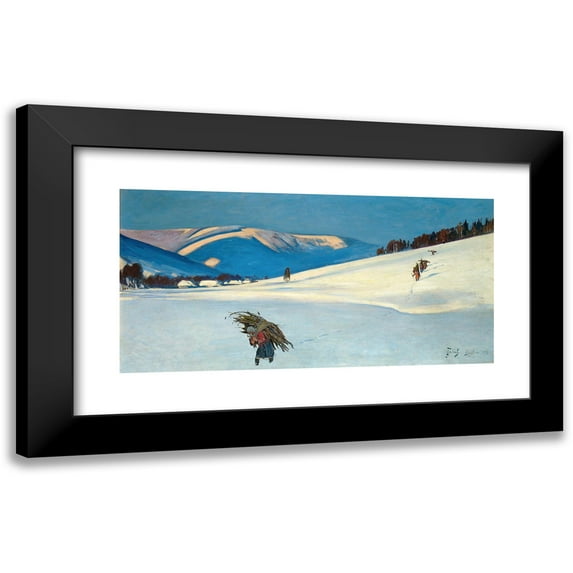 Julian Falat 18x11 Black Modern Framed Museum Art Print Titled - With Brushwood (1913)