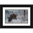 thumbnail image 1 of Julian Falat 18x12 Black Ornate Wood Framed Double Matted Museum Art Print Titled - Return from the Bear Hunt (1892), 1 of 5