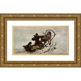 thumbnail image 1 of Julian Falat 24x14 Gold Ornate Framed and Double Matted Museum Art Print Titled - Dogs at a Hunt (circa 1886), 1 of 4