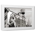 thumbnail image 1 of Julian Lauren 4x14 White Modern Wood Framed Wall Art Titled - Billboards in Manhattan #1, 1 of 5