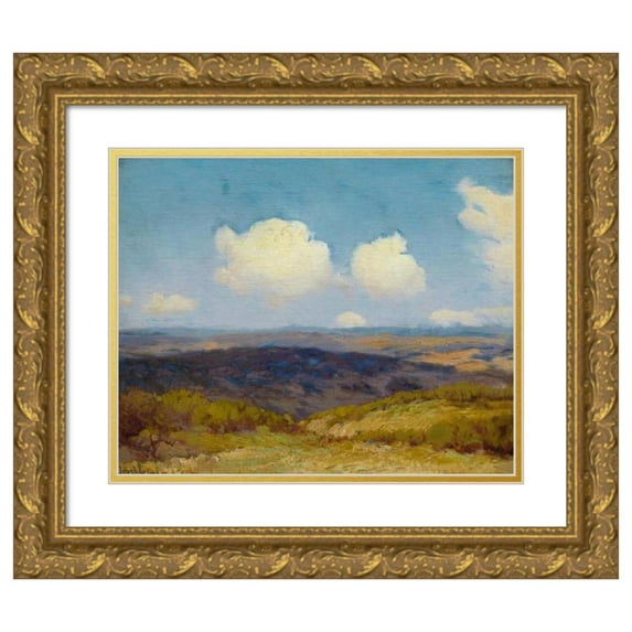 Julian Onderdonk 14x12 Gold Ornate Wood Frame and Double Matted Museum Art Print Titled - Flying Shadows (1910)