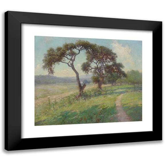 Julian Onderdonk 23x20 Black Modern Framed Museum Art Print Titled - Untitled (Texas Hill Country Landscape) (circa 1915-1916)