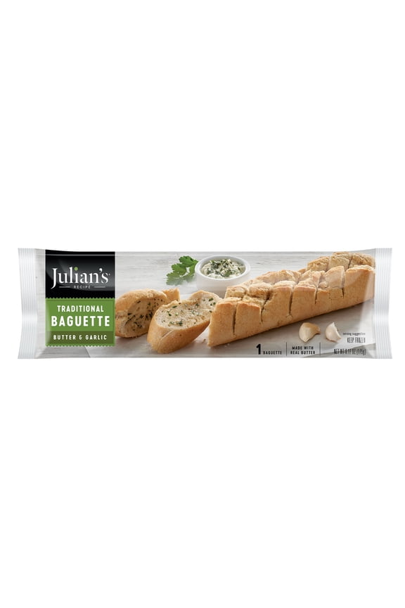 Julian's Recipe Butter & Garlic Bread Baguette, 6.17 oz, Single Pack