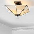 thumbnail image 1 of JONATHAN Y Juliana 15.7" Tiffany-Style Glass/Metal LED Semi-Flush Mount, White/Cream, JYL8025A, 1 of 7