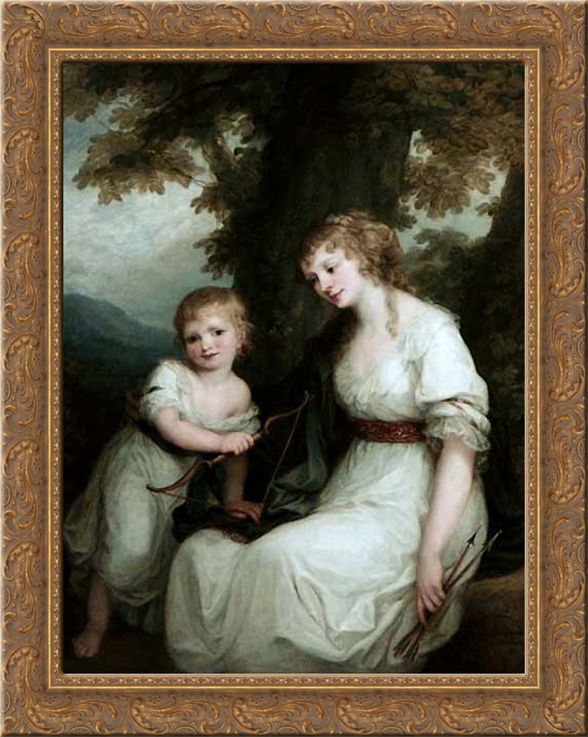Juliane von Kriidener and her son Paul 24x20 Gold Ornate Wood Framed ...