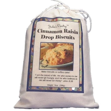 Julias Pantry Cinnamon Raisin Biscuits Cloth Bag 14oz, Pack of 4