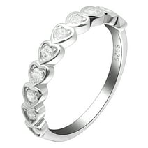 Julie Hearts Anniversary Wedding Band Ring for Women by Ginger Lyne Silver Cu