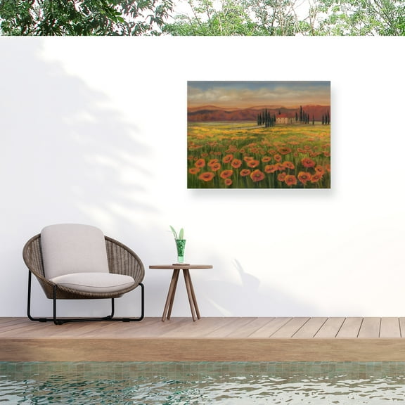 Julie Joy 'Poppy Path To Home I' Outdoor Canvas 14x14