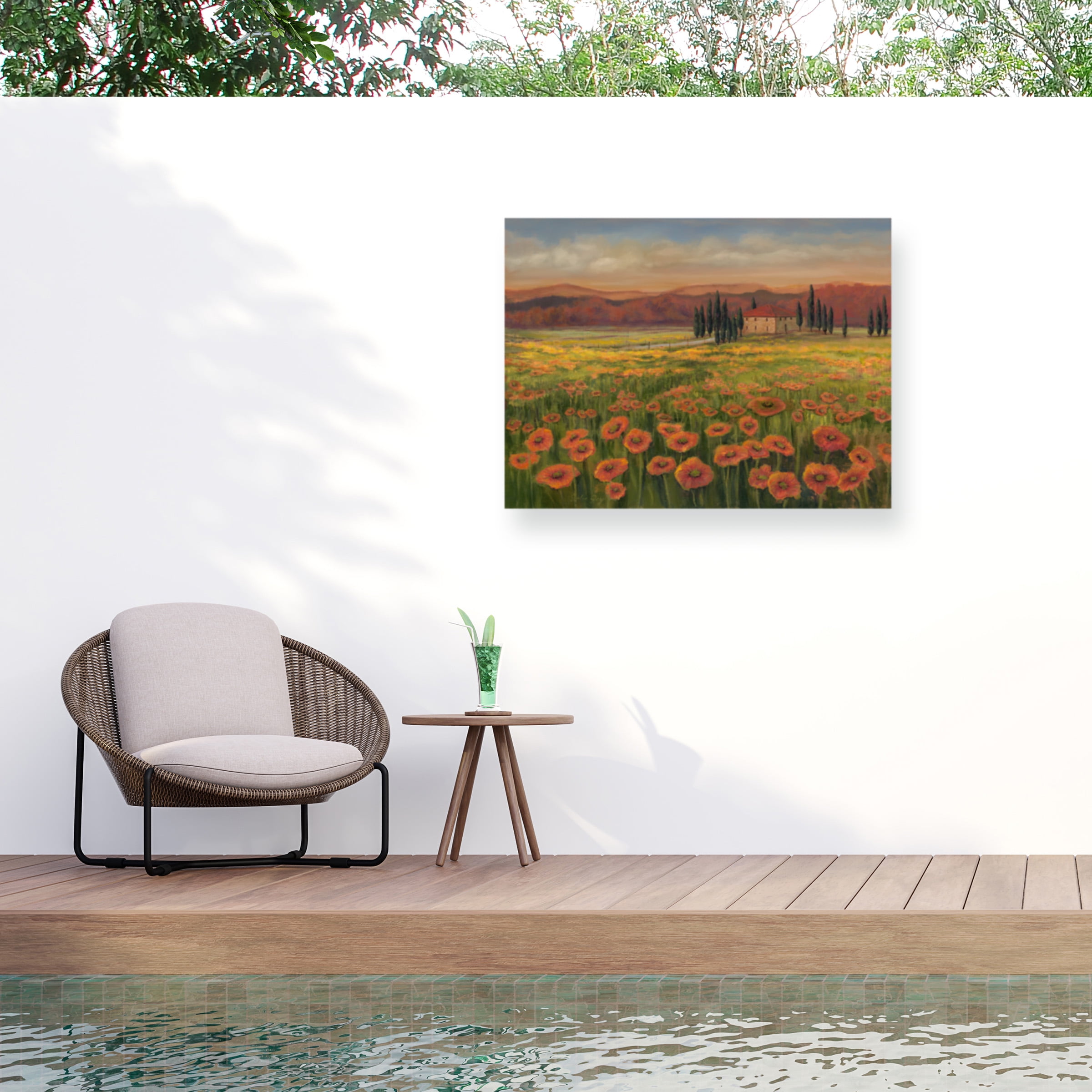 Julie Joy 'Poppy Path To Home I' Outdoor Canvas 35x35