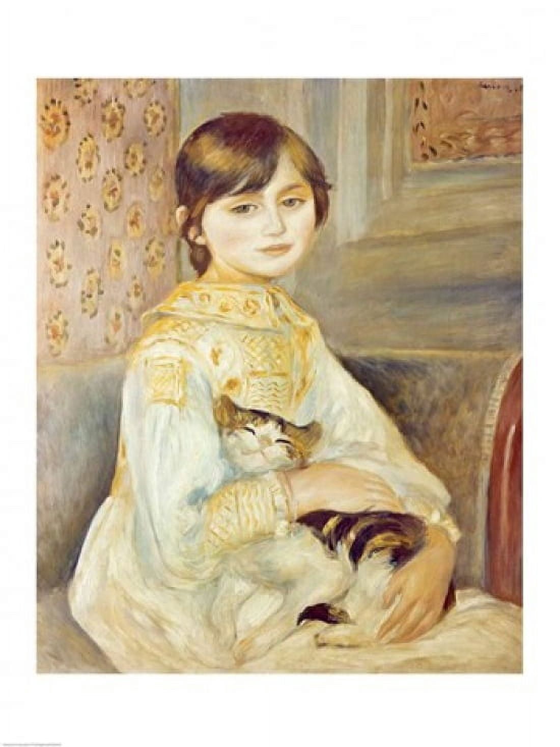 Julie Manet with Cat 1887 Canvas Art - Pierre-Auguste Renoir (18 x 24)