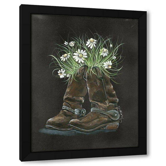 Julie Norkus 12x14 Black Modern Wood Framed Wall Art Titled - Giddy Up