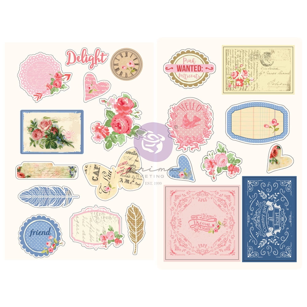 Julie Nutting Frayed Denim Chipboard Stickers 21/Pkg- - Walmart.com