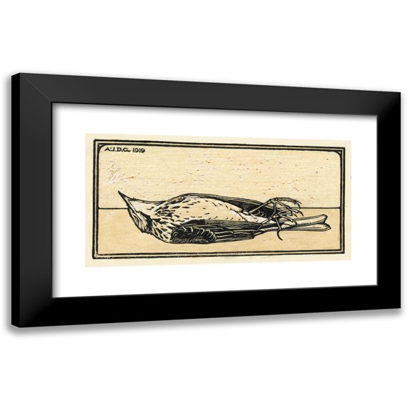 Julie de Graag 14x9 Black Modern Framed Museum Art Print Titled - Dead Bird (1919)