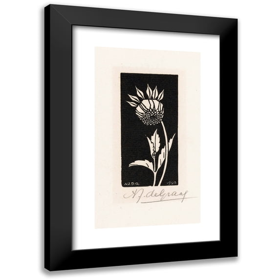 Julie de Graag 15x24 Black Modern Framed Museum Art Print Titled - Dahlia (1920)