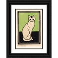 thumbnail image 1 of Julie de Graag 17x24 Black Ornate Framed Double Matted Museum Art Print Titled: Seated Cat (1917), 1 of 5