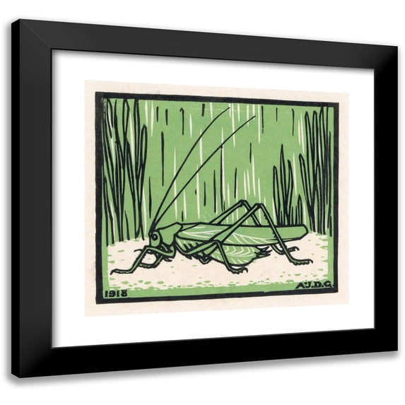 Julie de Graag 22x20 Black Modern Framed Museum Art Print Titled - Sprinkhaan (1918)