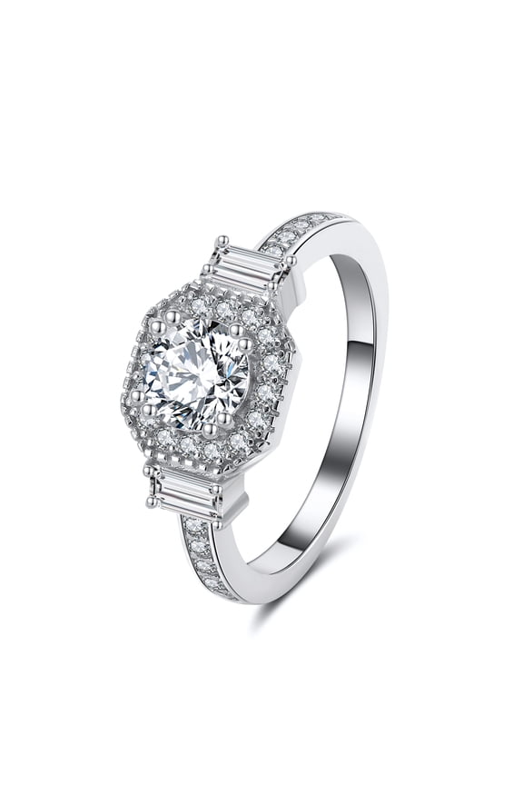 Julieanna Halo Engagement Ring Cz Sterling Silver Womens Ginger Lyne Collection