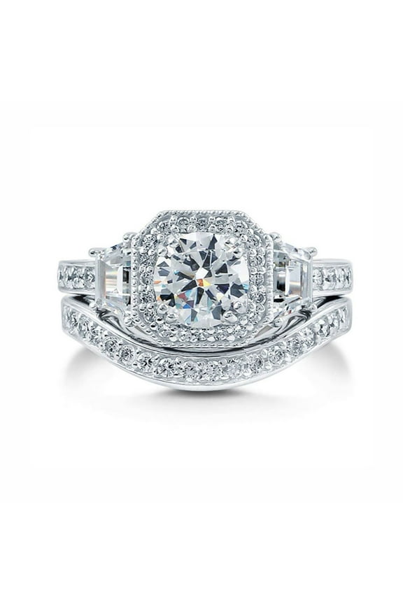 Julieanna Wedding Ring Set for Women Halo Engagement Cz Band Ginger Lyne Collection