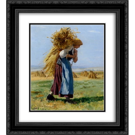 Julien Dupre 2x Matted 20x24 Black Ornate Framed Art Print 'In The Fields'