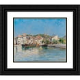 thumbnail image 1 of Julien Gustave Gagliardini 14x12 Black Ornate Wood Framed Double Matted Museum Art Print Titled: The Harbour of Cassis at the Cote D´Azur, 1 of 5