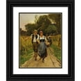 thumbnail image 1 of Julien Joseph (Julien Jos) 15x18 Black Ornate Wood Framed Double Matted Museum Art Print Titled - Untitled (Peasant Farmers), 1 of 5