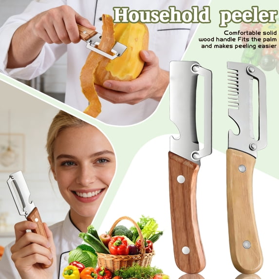 Julienne Peeler Vegetable Peeler | 2 Pack Stainless Steel Peelers for Kitchen | Hand Potato Peeler for Home Cooking and Prep
