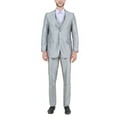 thumbnail image 1 of Julinie 3-Piece Solid Sharkskin Suit Set with Jacket, Vest, and Dress Pants, Slim Fit, 1 of 5